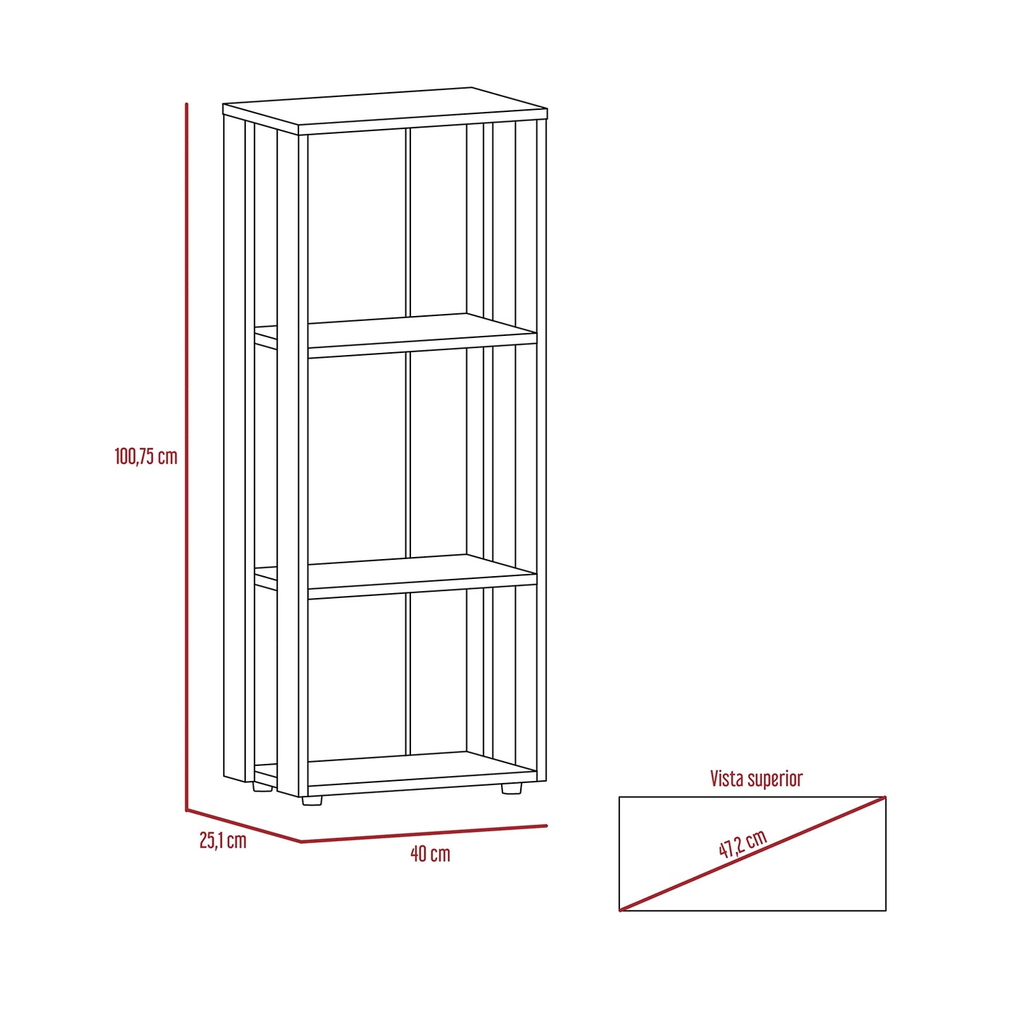 Librero Office W-40 - Wengue