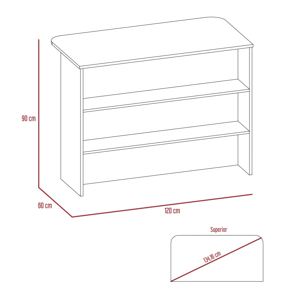 Barra Auxiliar De Cocina Fendi - Wengue / Blanco