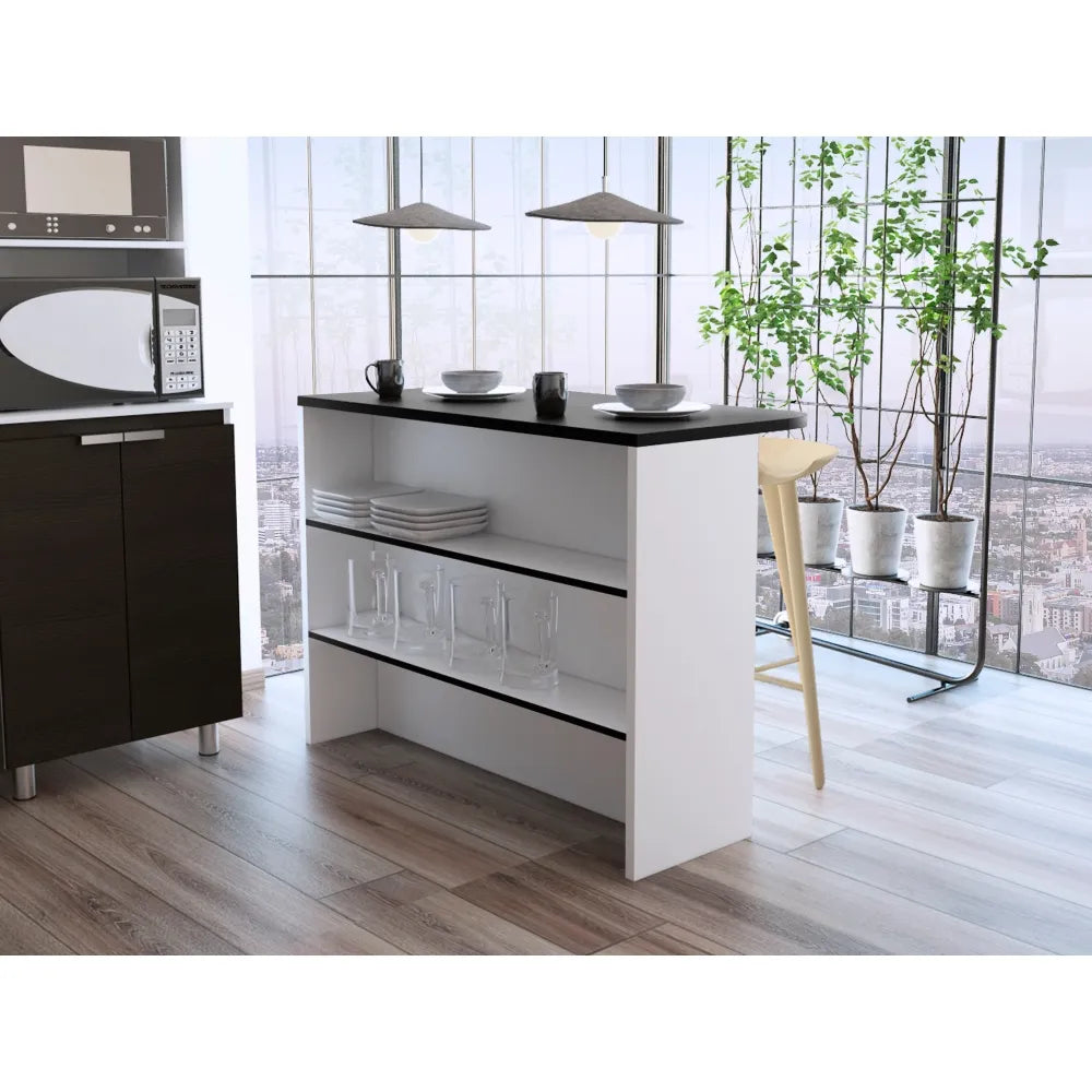 Barra Auxiliar De Cocina Fendi - Wengue / Blanco