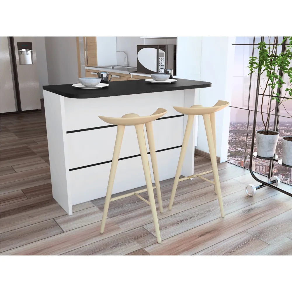 Barra Auxiliar De Cocina Fendi - Wengue / Blanco