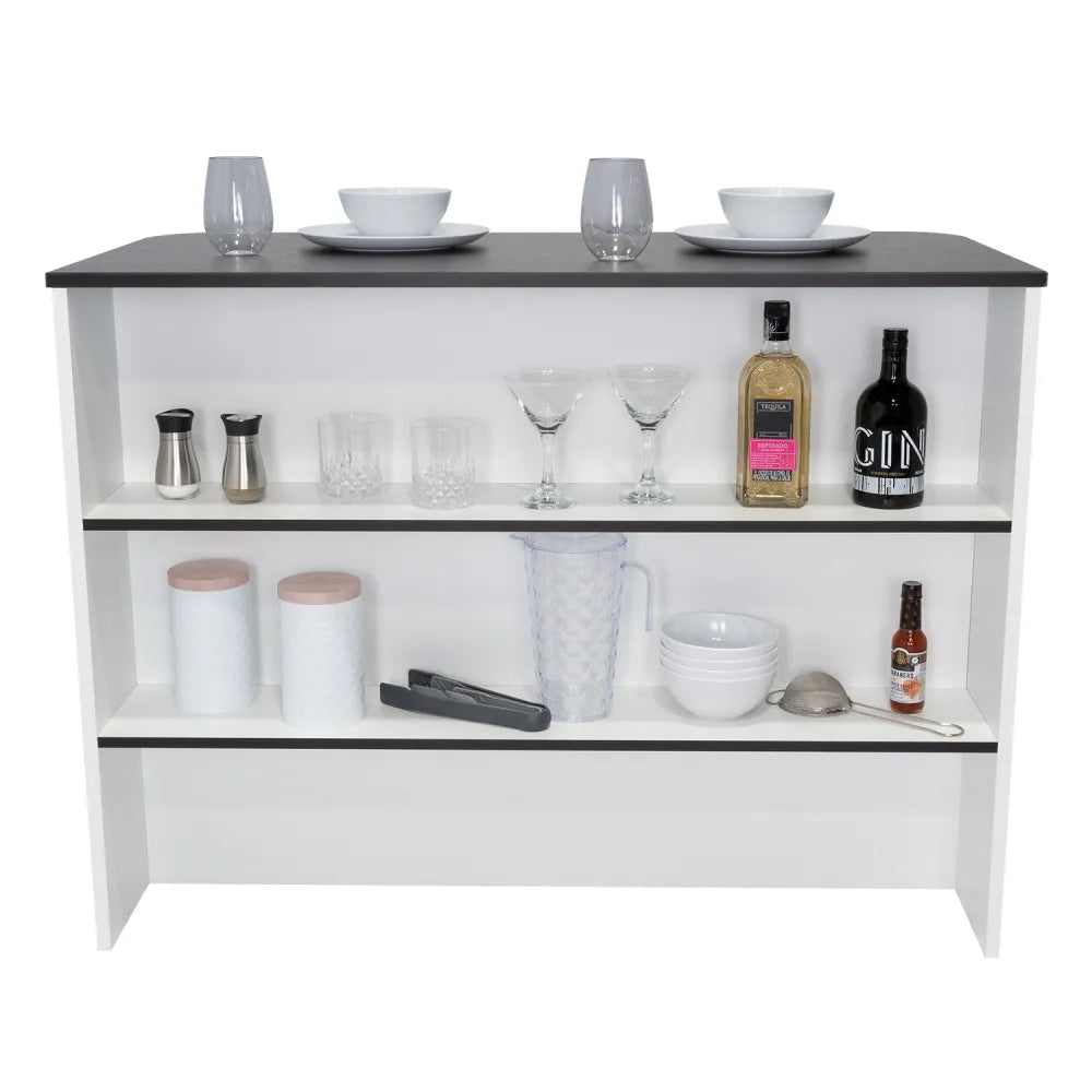 Barra Auxiliar De Cocina Fendi - Wengue / Blanco