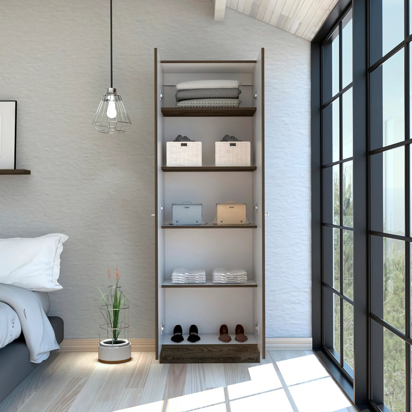 Closet 2 Puertas Home - Coñac /Blanco