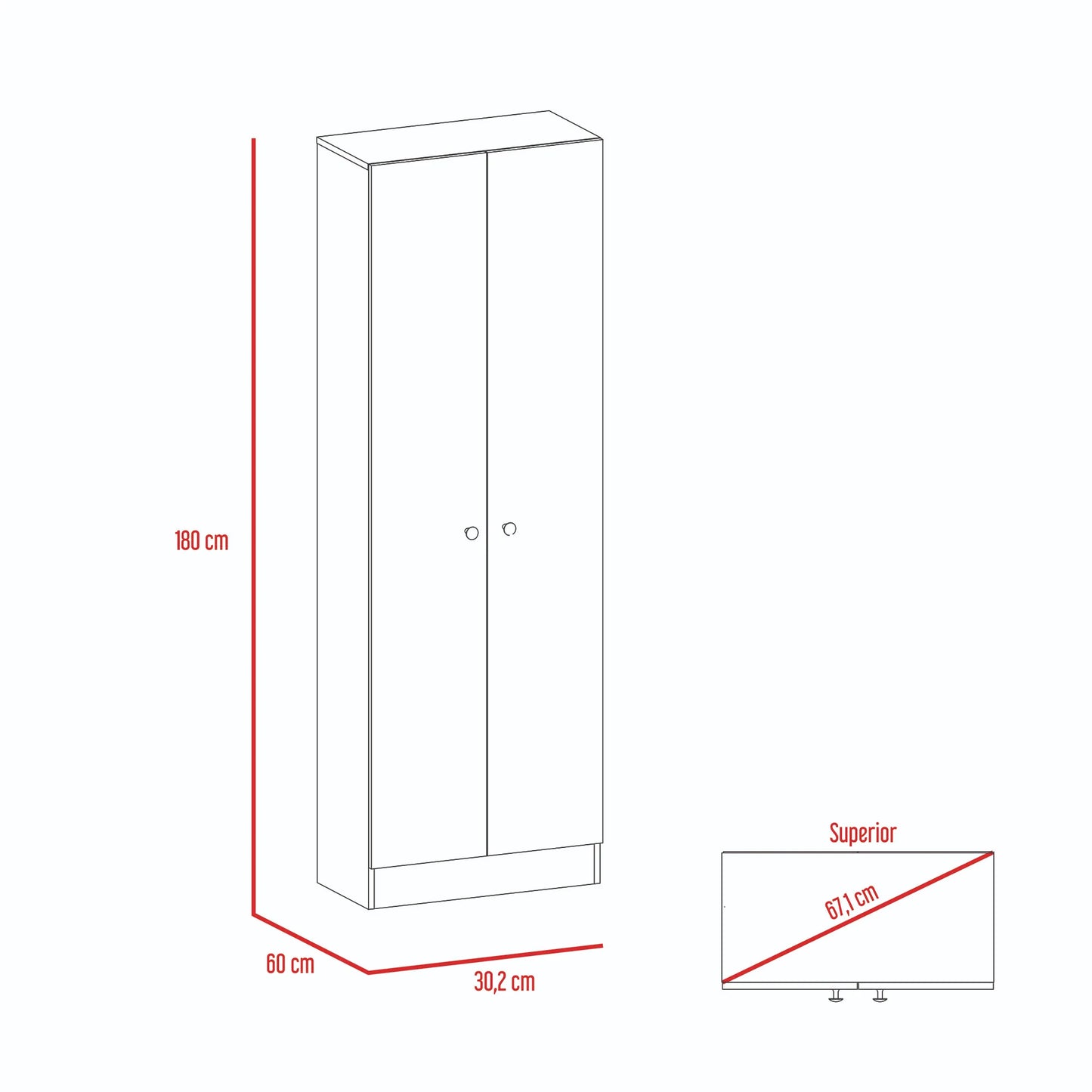 Closet 2 Puertas Home - Duna /Blanco