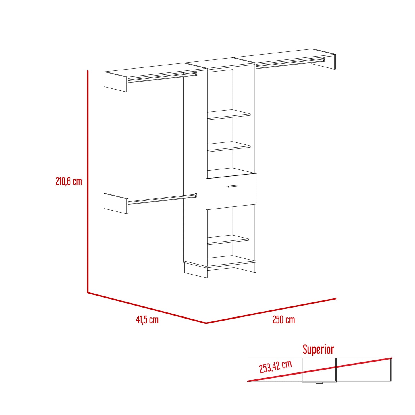 Walking Closet 250 Manchester 1 Cajon - Blanco