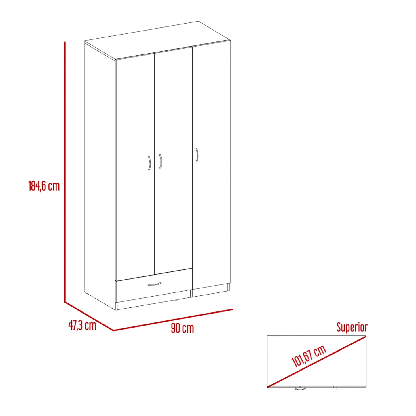 Armario Z-90 3P 1C - Wengue