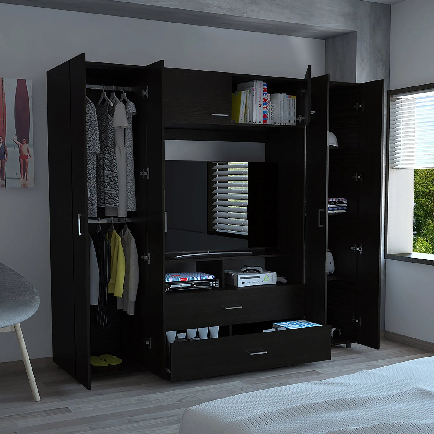 Closet Manila Z-200 6 Puertas Tv46 - Wengue