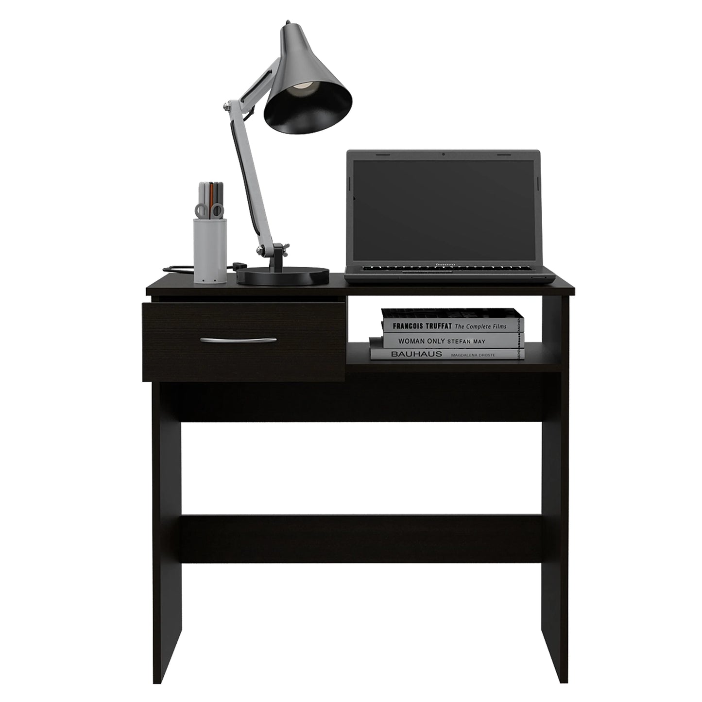 Escritorio Recto + Biblioteca 4 Niveles Office W-80 - Wengue