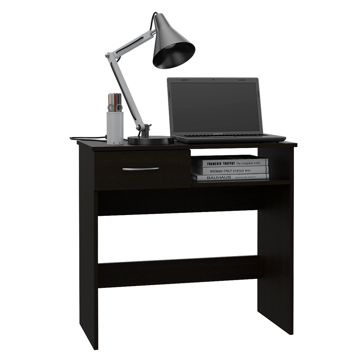 Escritorio Recto + Biblioteca 4 Niveles Office W-80 - Wengue