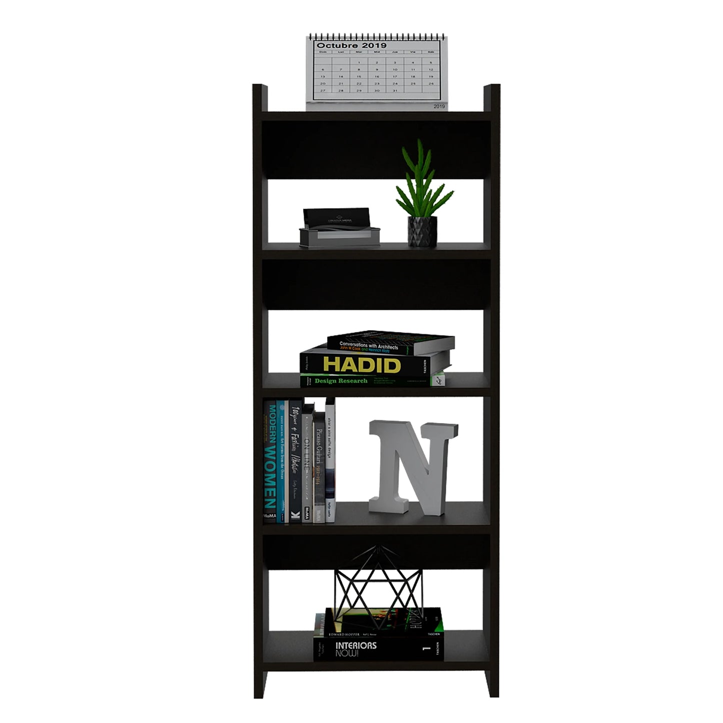 Escritorio Recto + Biblioteca 4 Niveles Office W-80 - Wengue