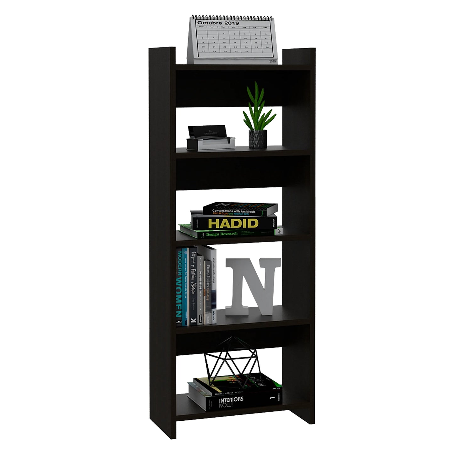 Escritorio Recto + Biblioteca 4 Niveles Office W-80 - Wengue