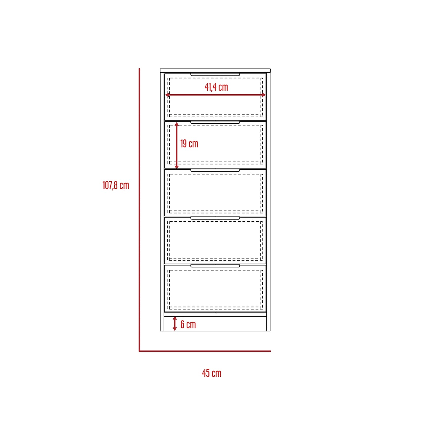 Comoda Kaia / 5 Cajones - Miel / Blanco