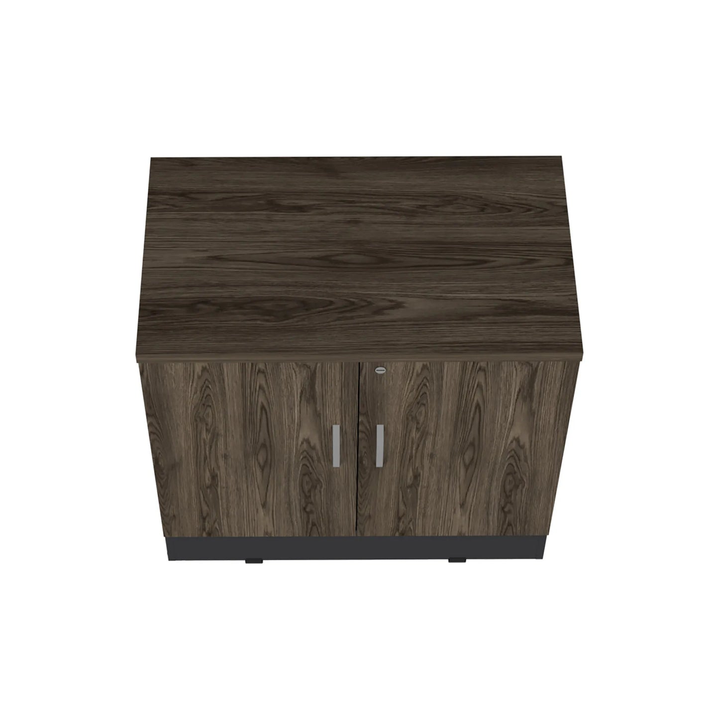 Gabinete Archivador 2 Puertas + 1 Chapa Home Office - Negro Soft / Coñac