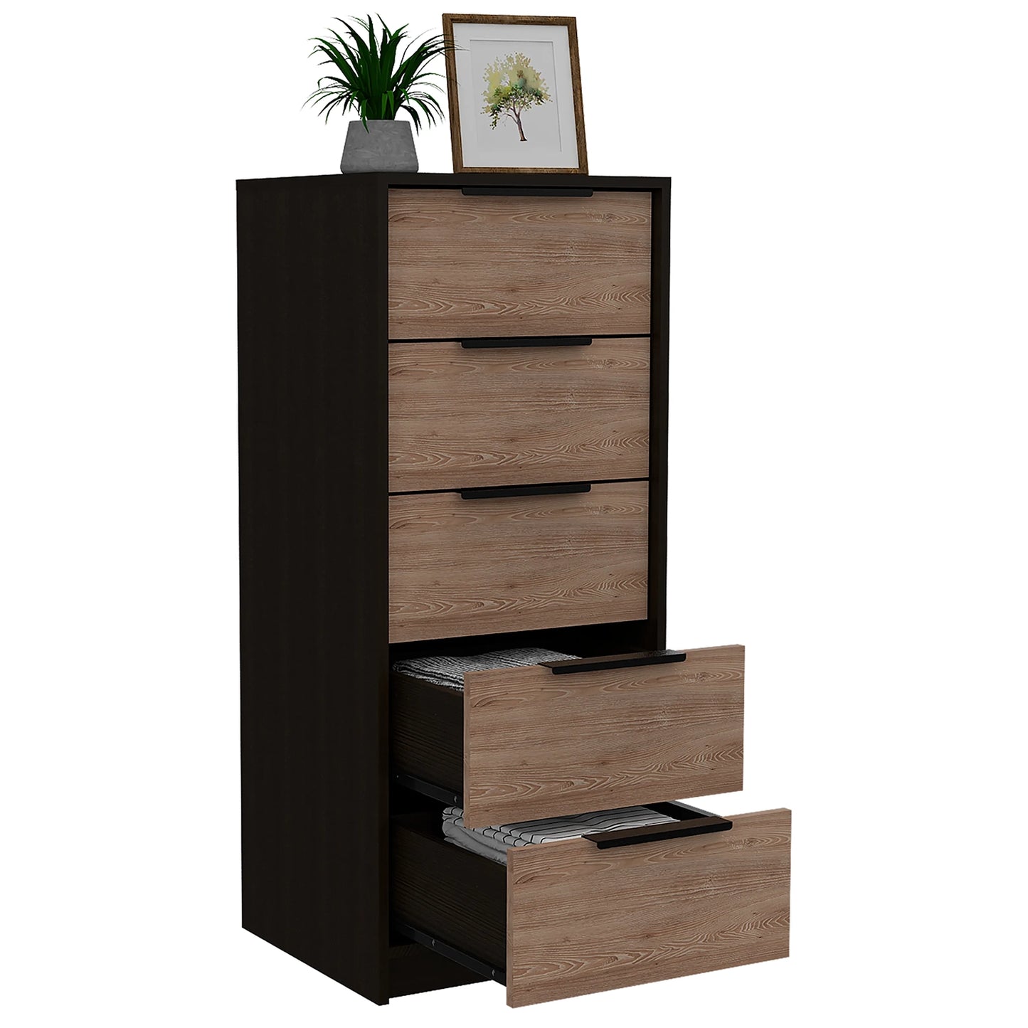 Comoda Kaia / 5 Cajones - Wengue / Miel