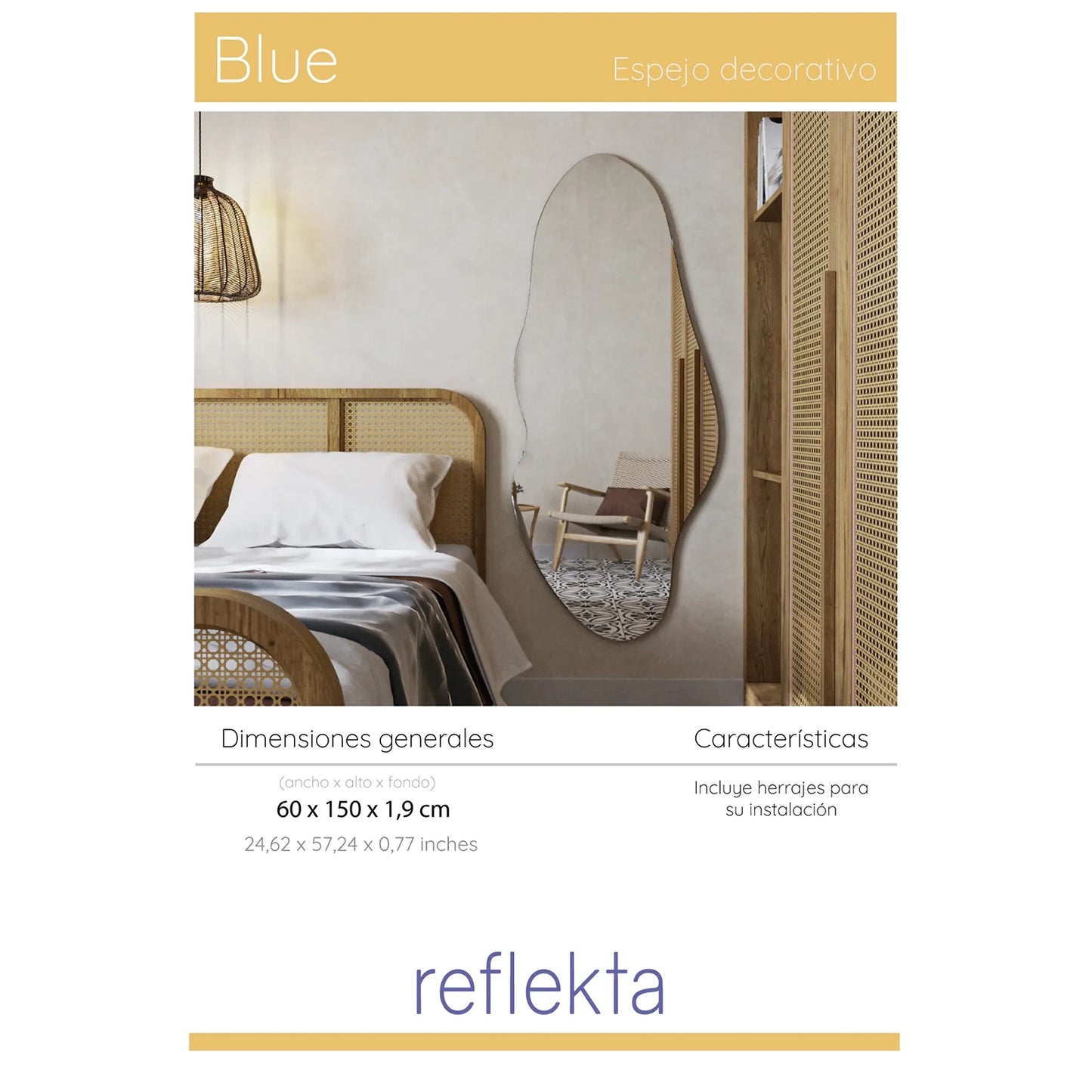 Espejo Blue Con Forma Irregular