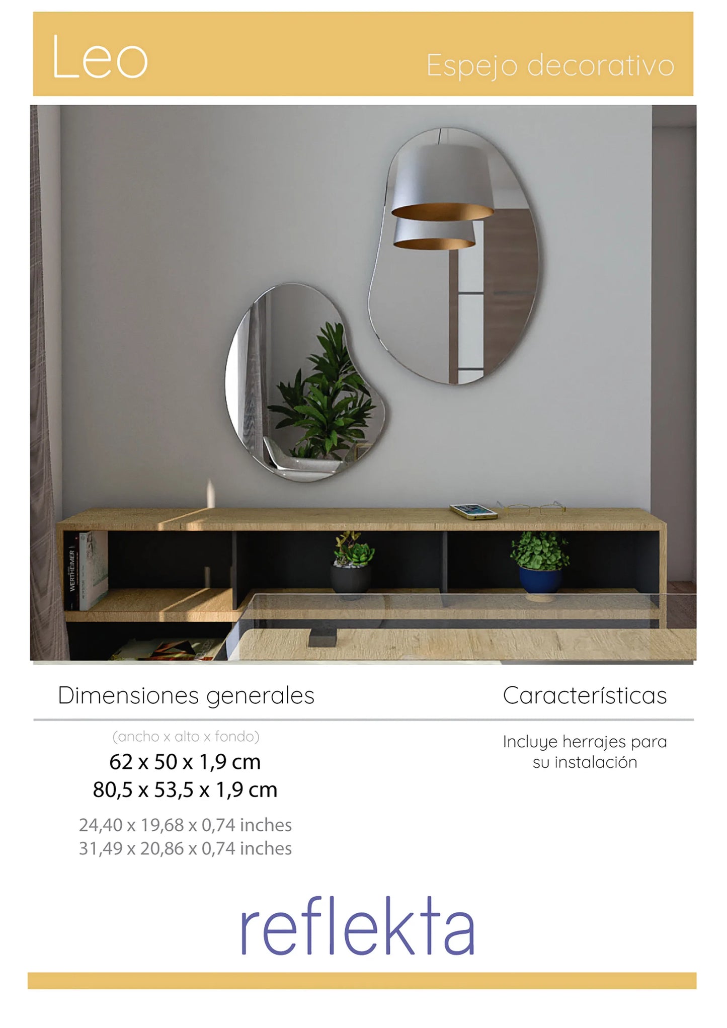 Espejo Leo Con Forma Irregular
