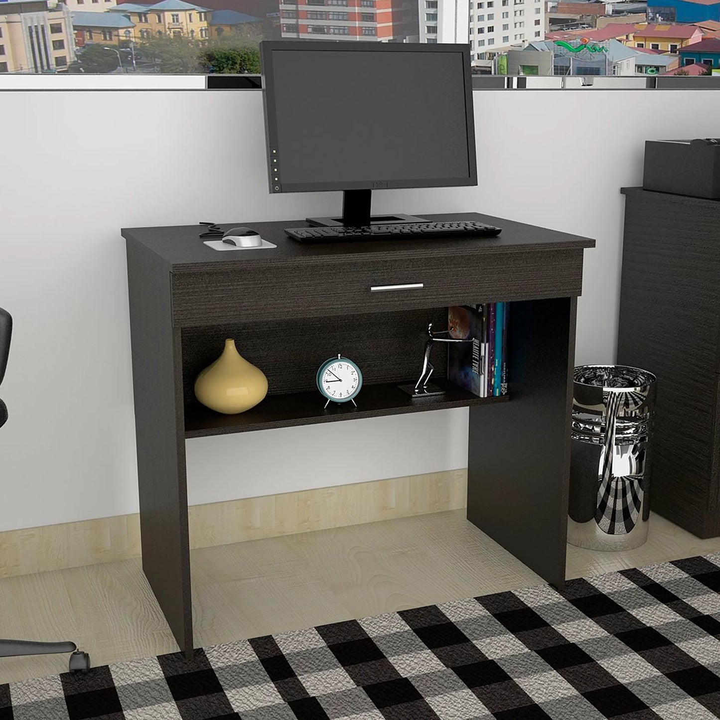 Escritorio Recto Office W-80 Con 1 Cajon - Wengue