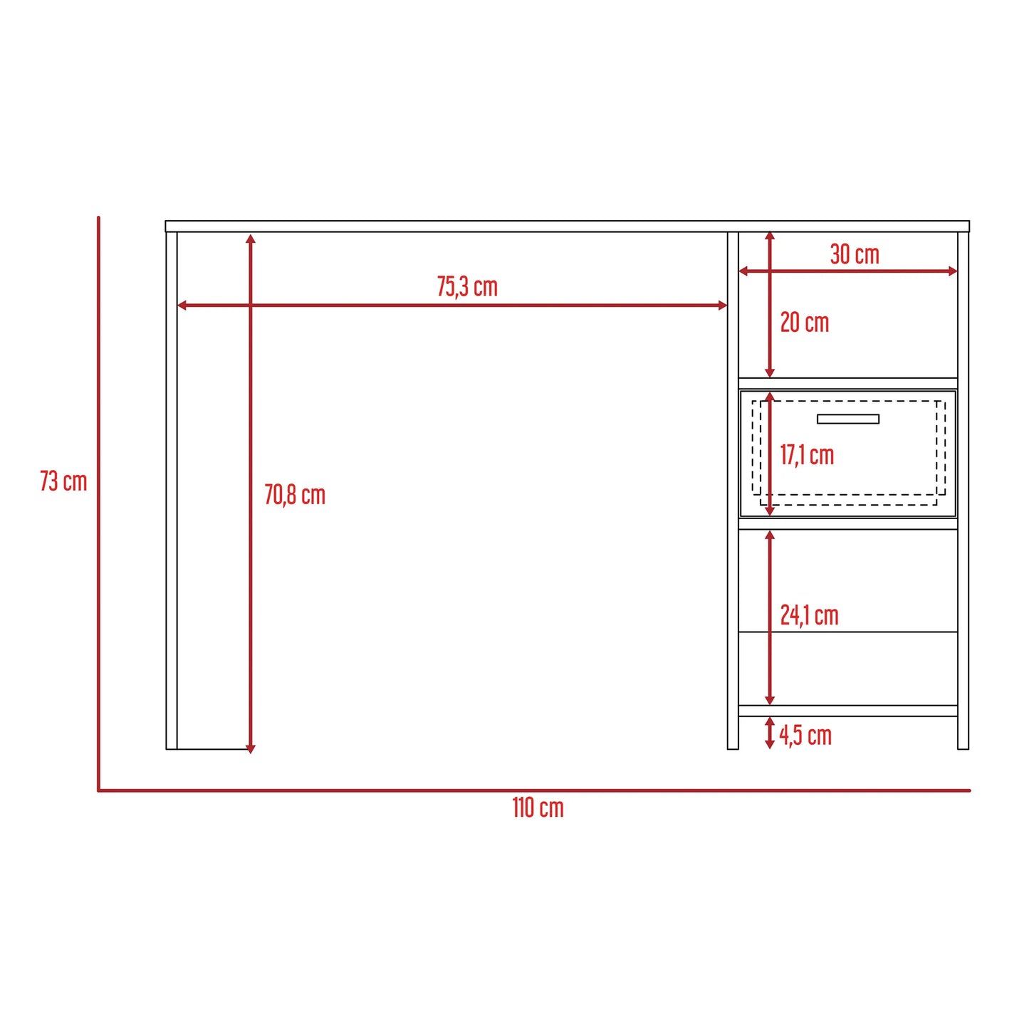 Escritorio Recto Office W-110 - Wengue