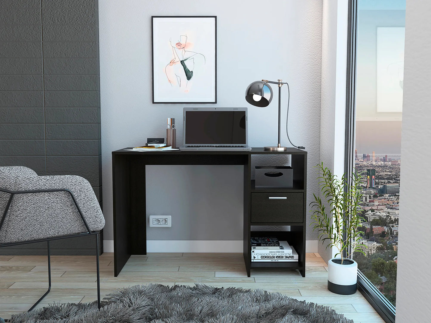 Escritorio Recto Office W-110 - Wengue