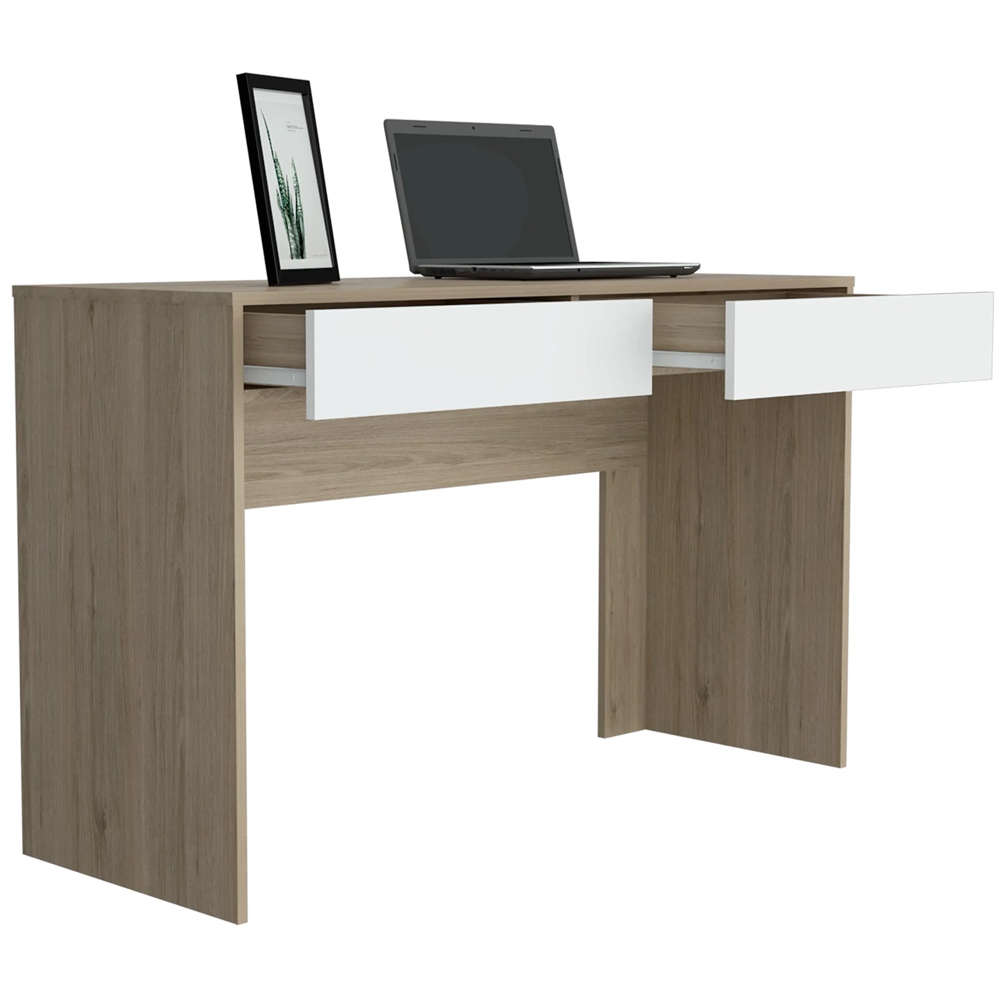 Escritorio Recto 1 Cajon Acre - Rovere / Blanco