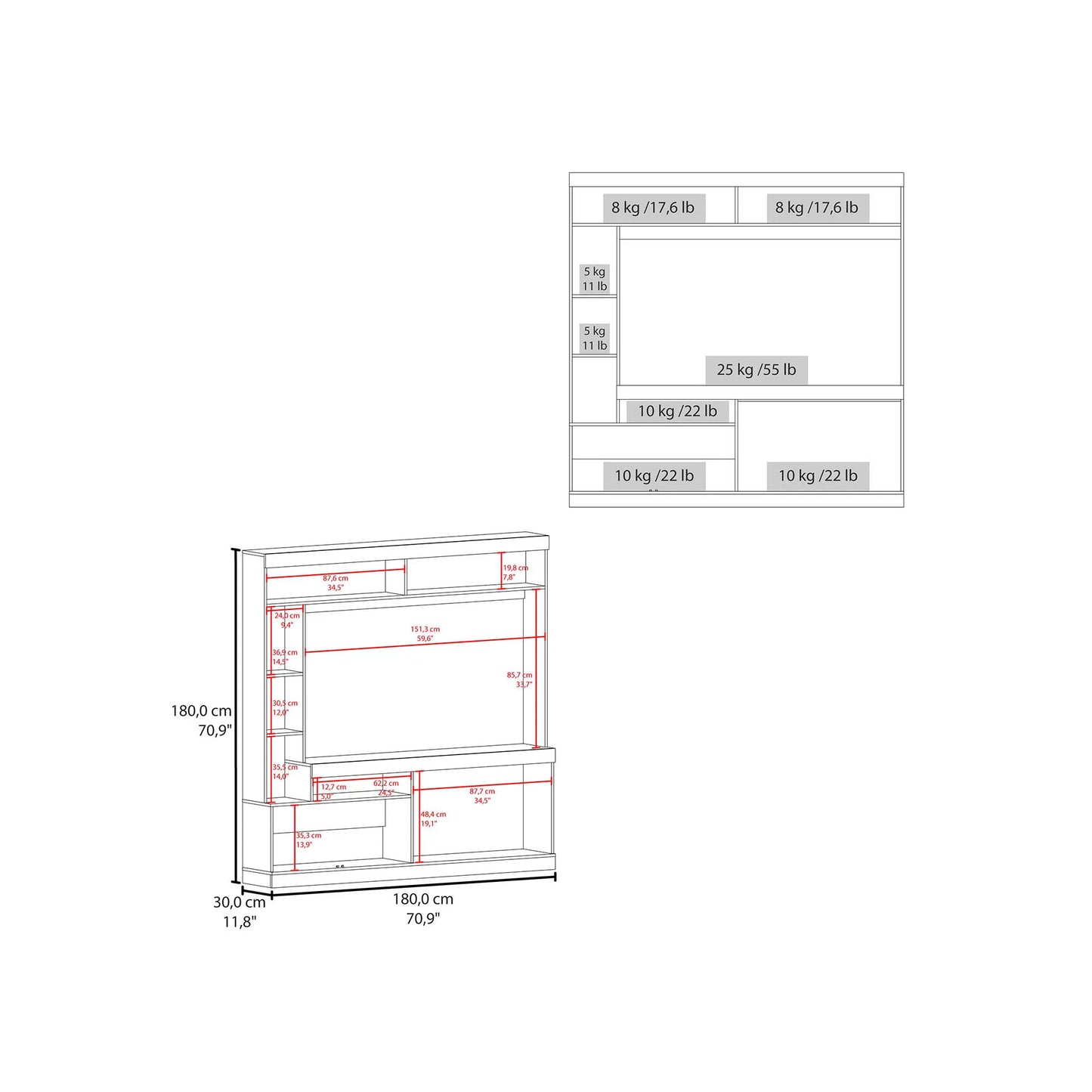 Estante TV55 Classic Color - Duna / Blanco