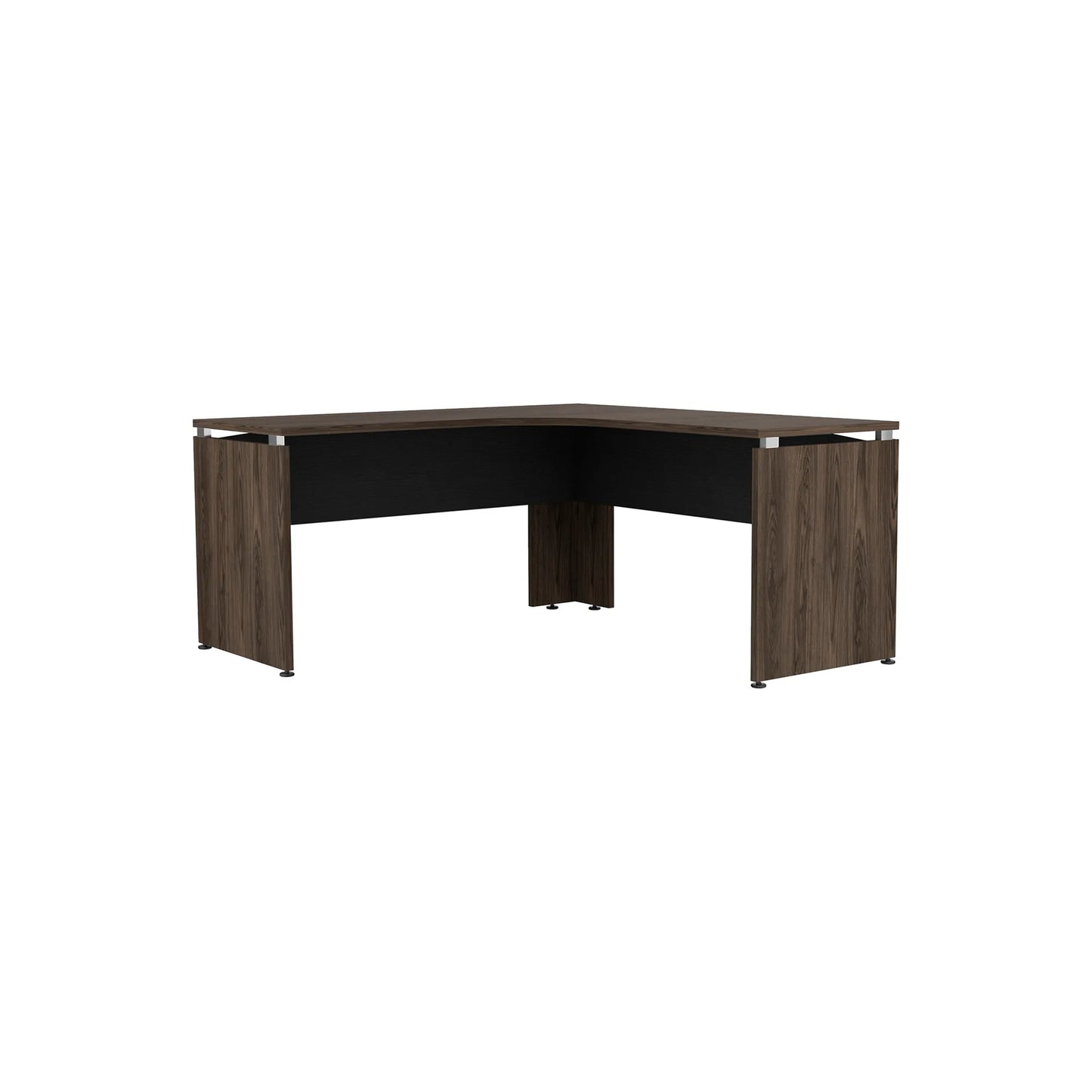 Escritorio L-160 Home Office - Negro Soft / Coñac