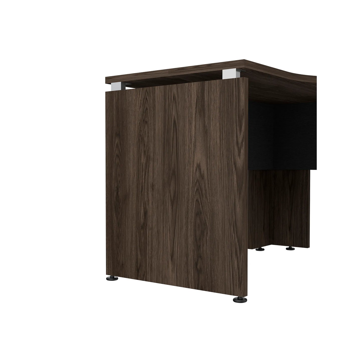 Escritorio L-160 Home Office - Negro Soft / Coñac