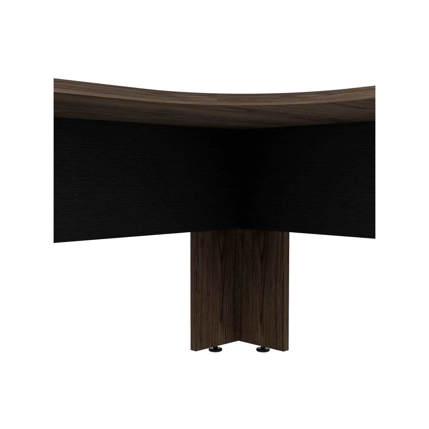 Escritorio L-160 Home Office - Negro Soft / Coñac
