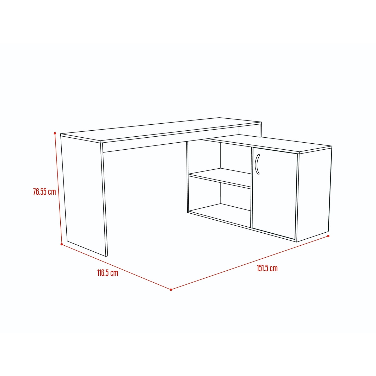Escritorio En L 1 Puerta Axis - Wengue / Artico
