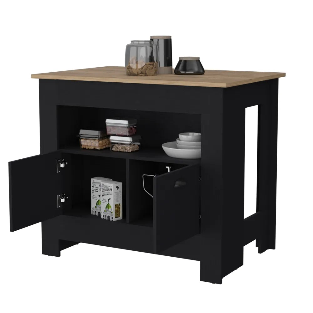 Isla De Cocina Arlet 2 Puertas - Wengue / Macadamia