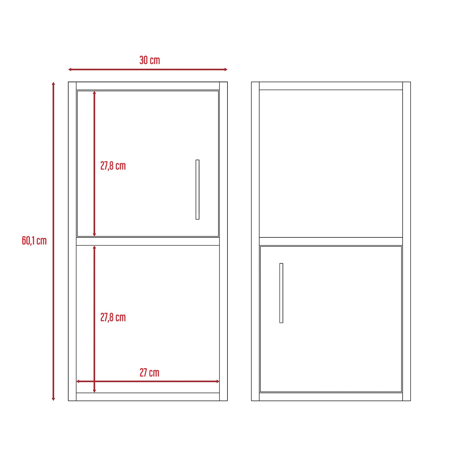 Muebles Auxiliares De Muro Bath X2 - 2 Puertas - Blanco