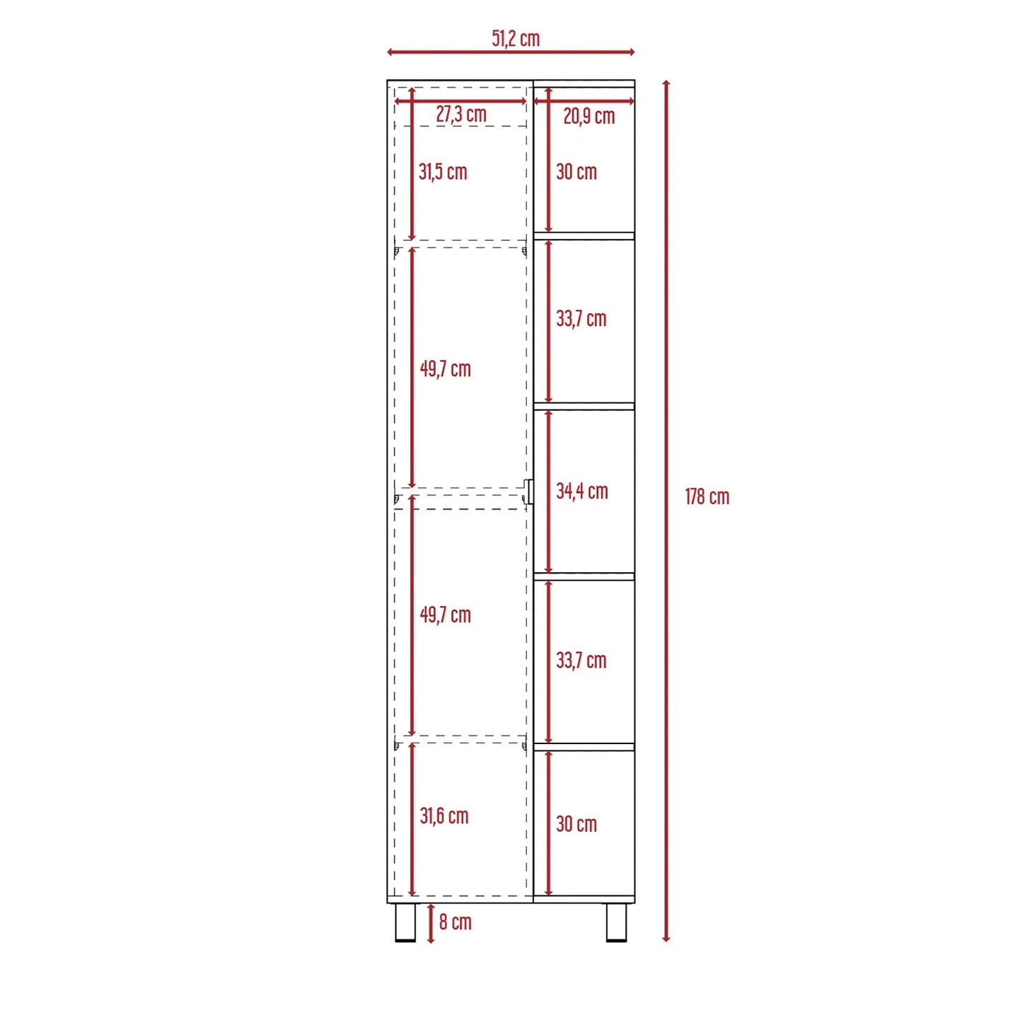 Optimizador De Baño - Bath 51 / 1 Puerta - Blanco