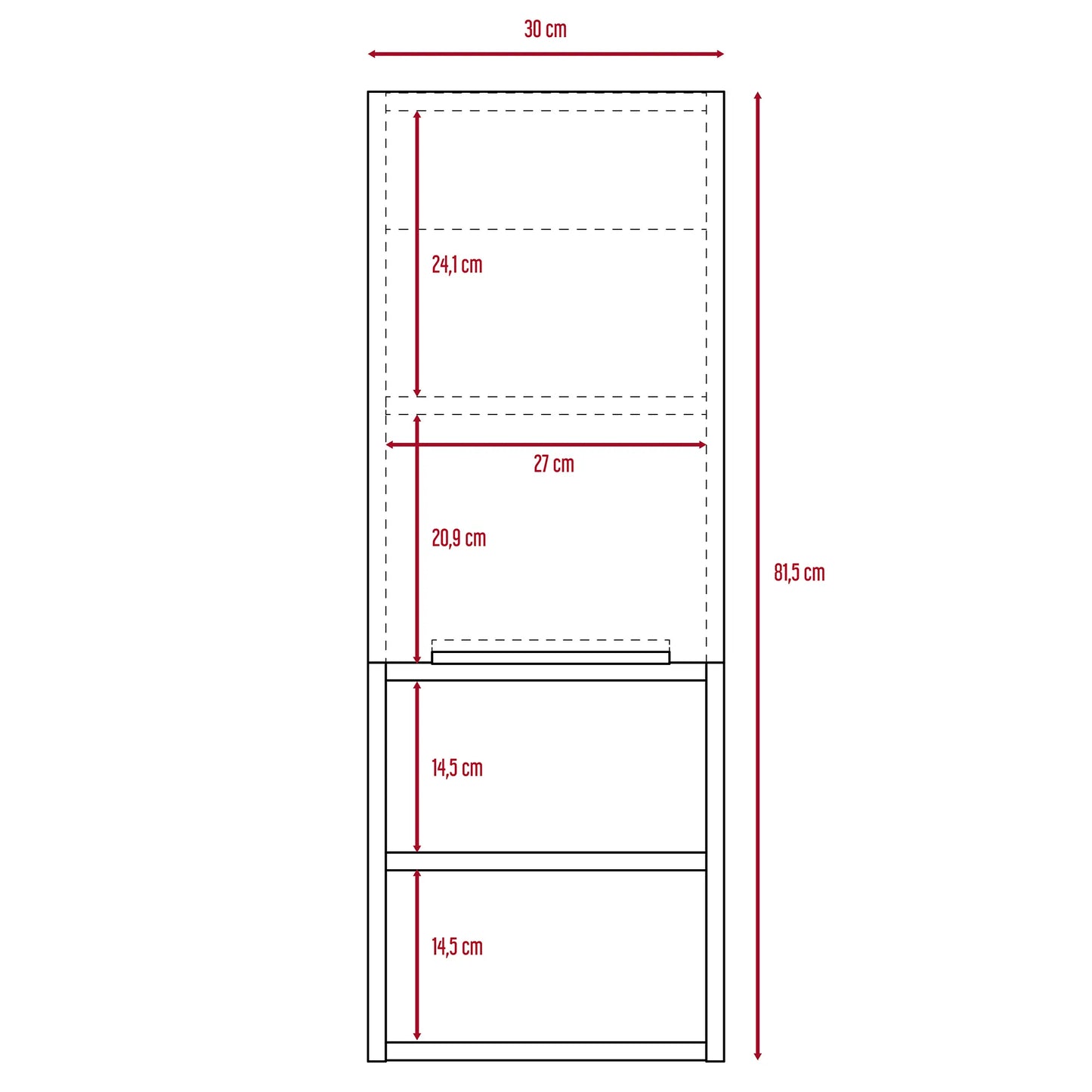 Mueble Auxiliar Muro Baño Barcelona 1 Puerta - Miel
