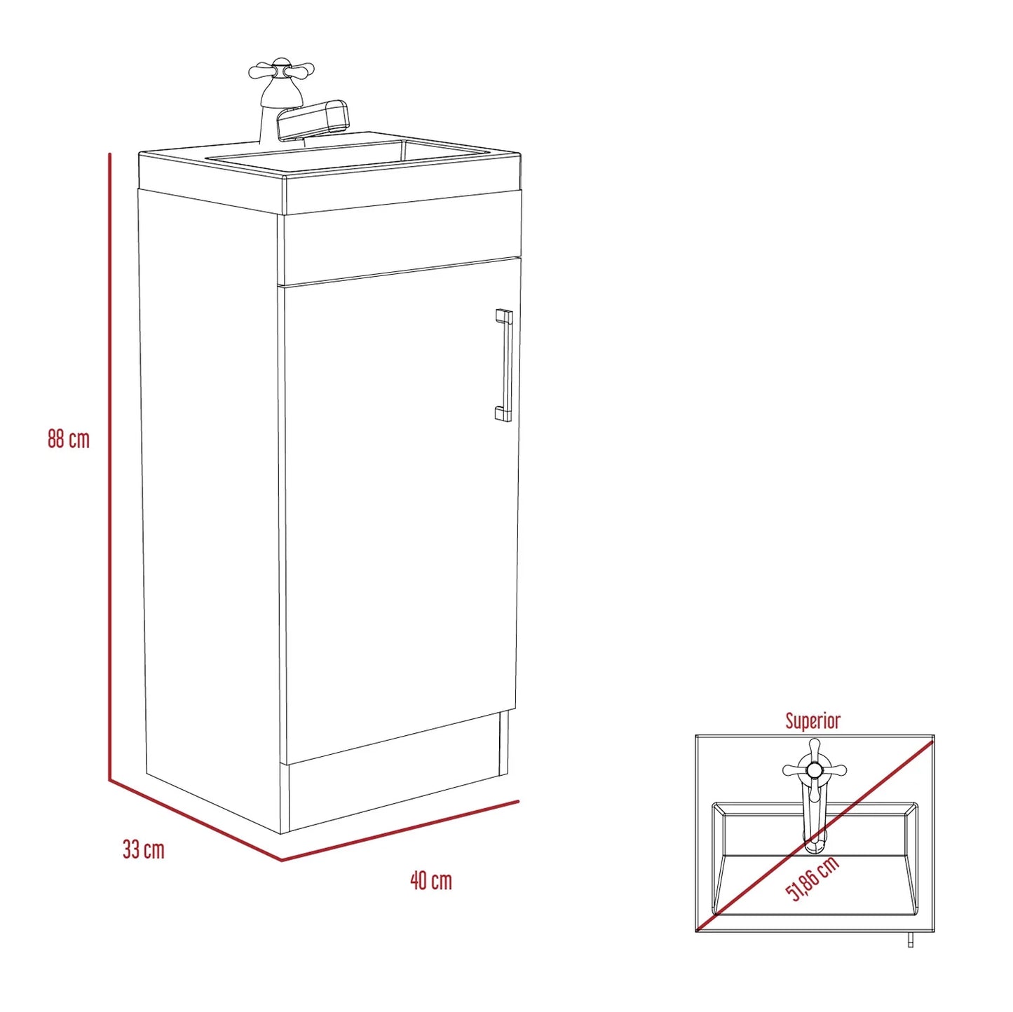 Mueble Lavamanos Madrid 1 Puerta - Miel