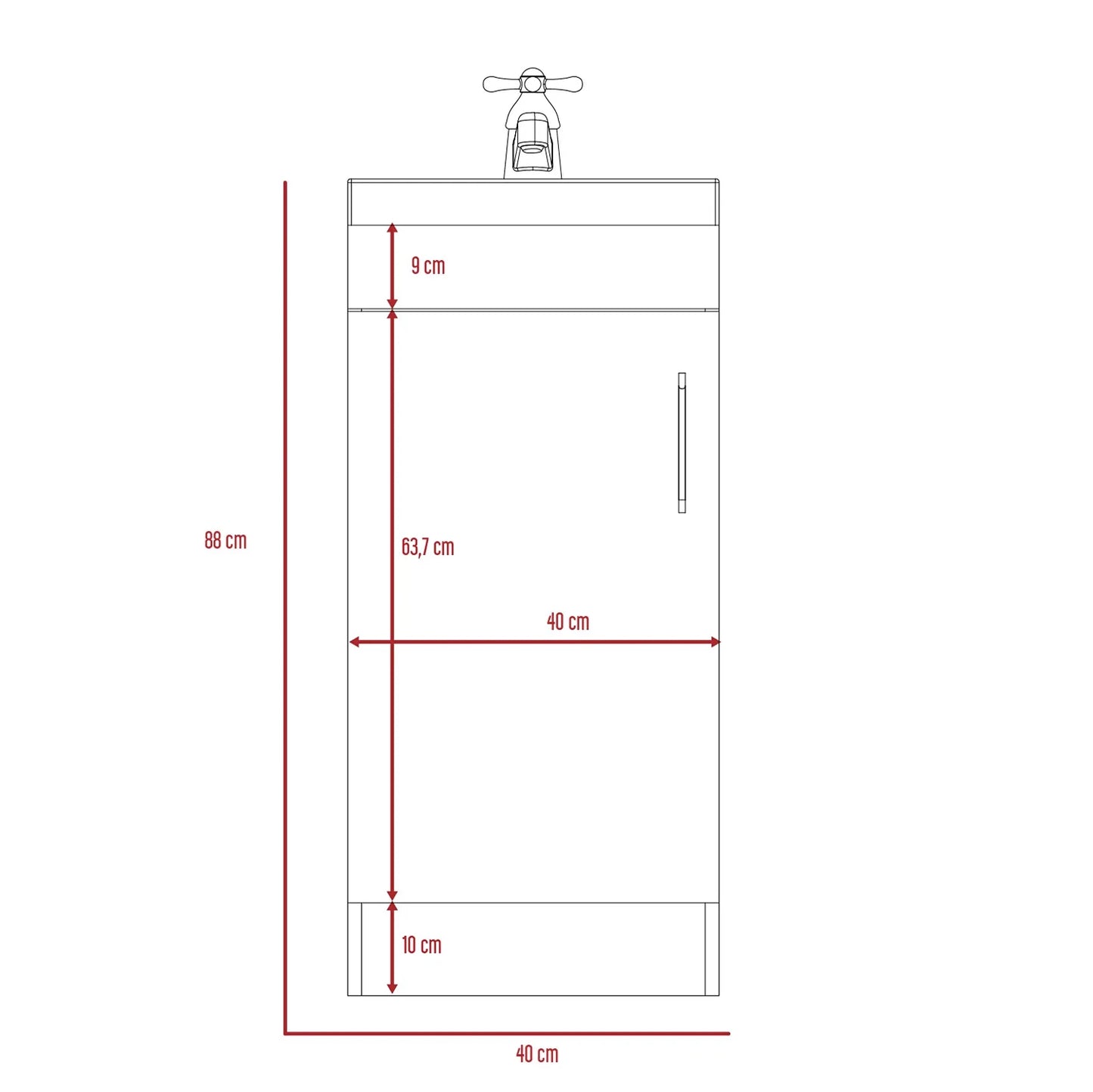 Mueble Lavamanos Madrid 1 Puerta - Miel