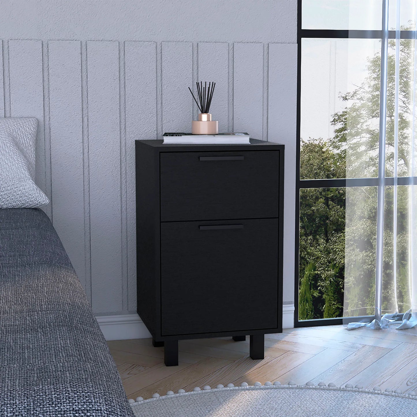 Velador Secret Z-81 2 Cajones / 1 Puerta - Wengue