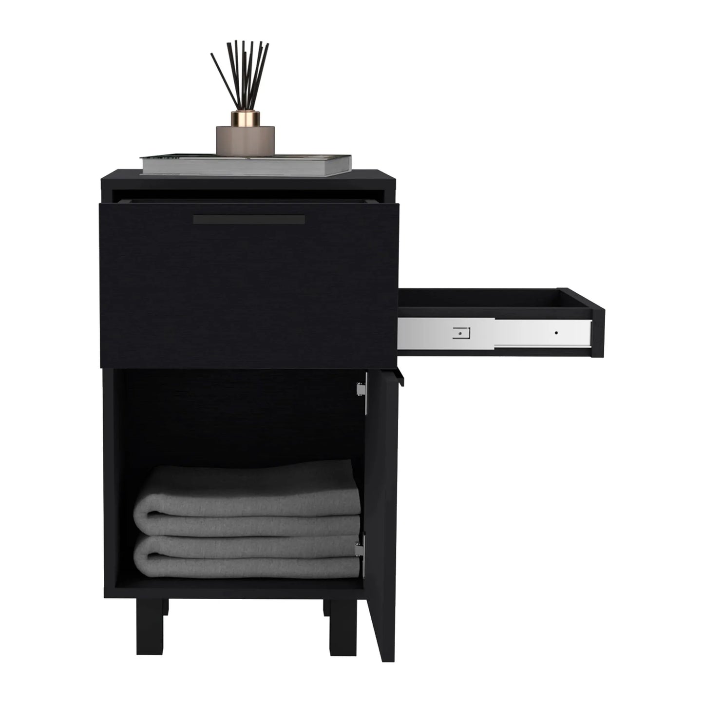 Velador Secret Z-81 2 Cajones / 1 Puerta - Wengue