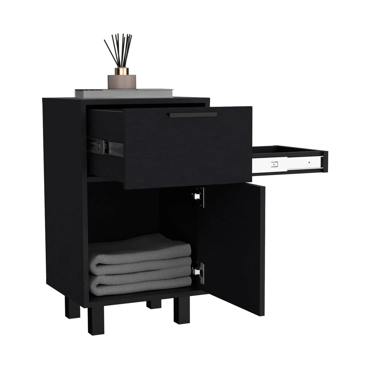 Velador Secret Z-81 2 Cajones / 1 Puerta - Wengue