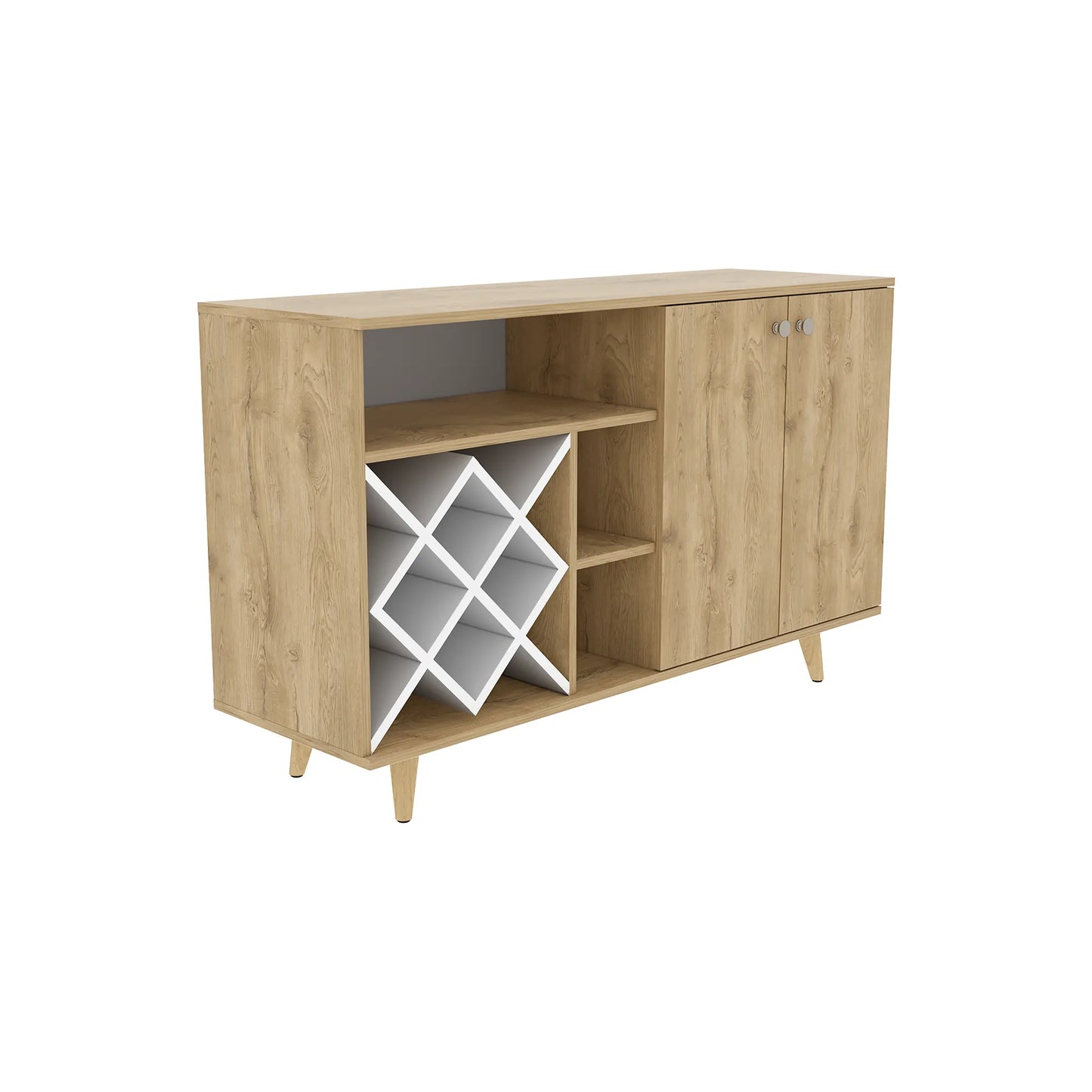 Mueble Bar Bajo Vihti - Macadamia / Blanco Marquez