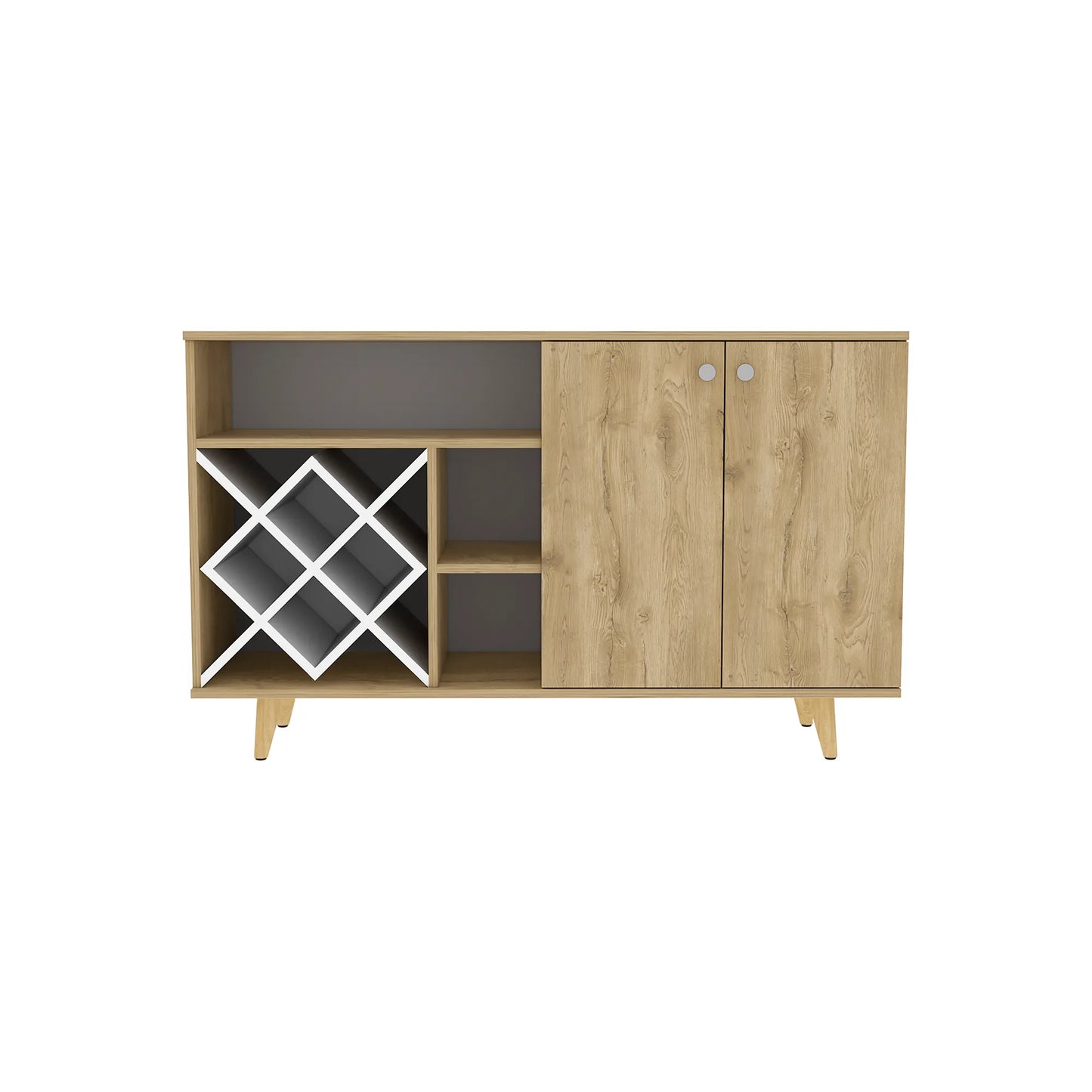 Mueble Bar Bajo Vihti - Macadamia / Blanco Marquez