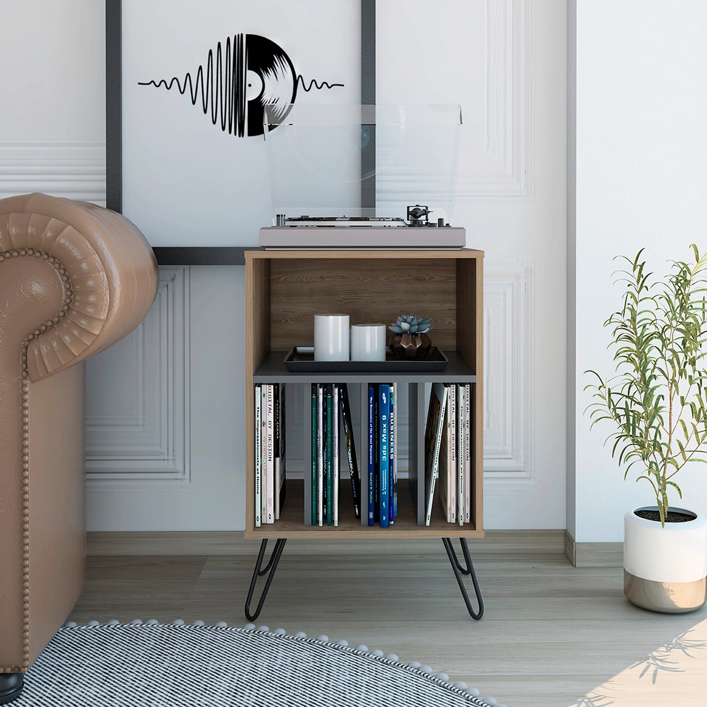 Mueble Funcional Vassel - Miel / Plomo