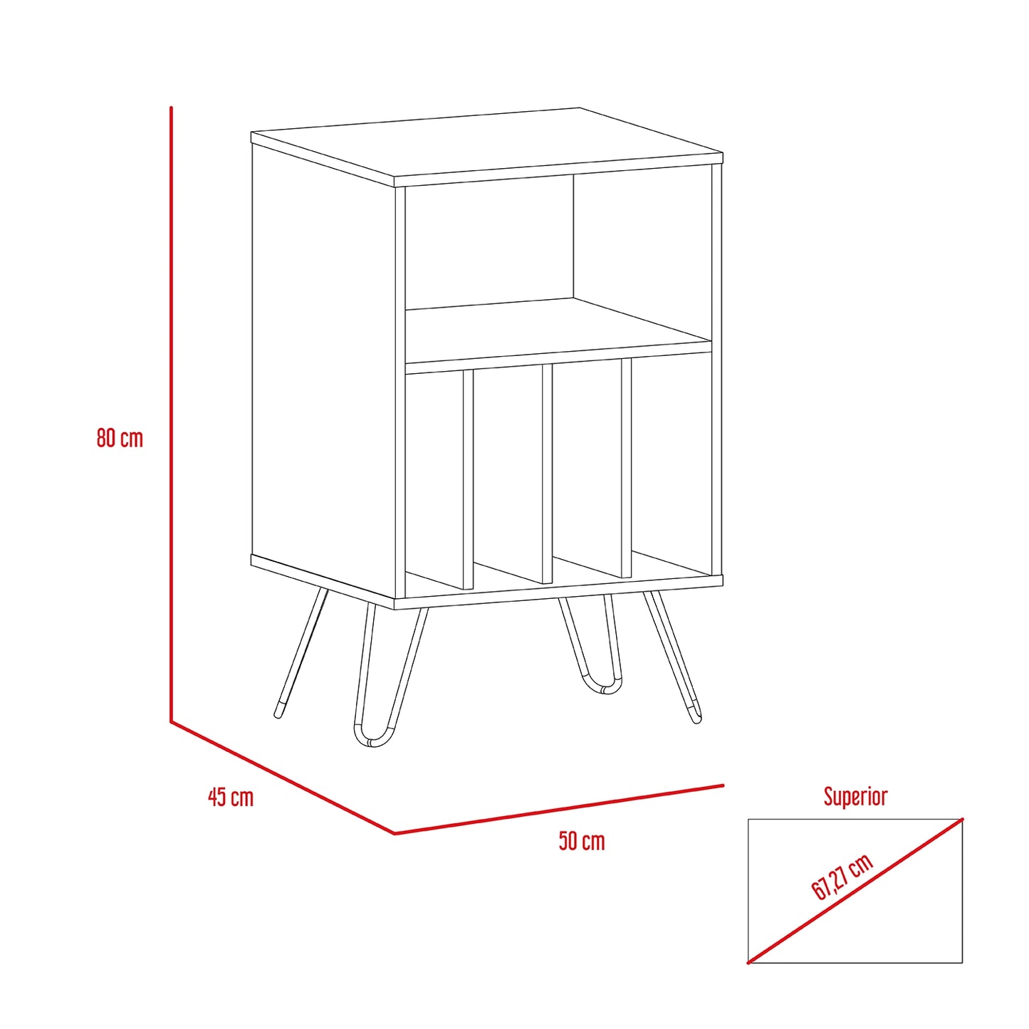 Mueble Funcional Vassel - Miel / Plomo
