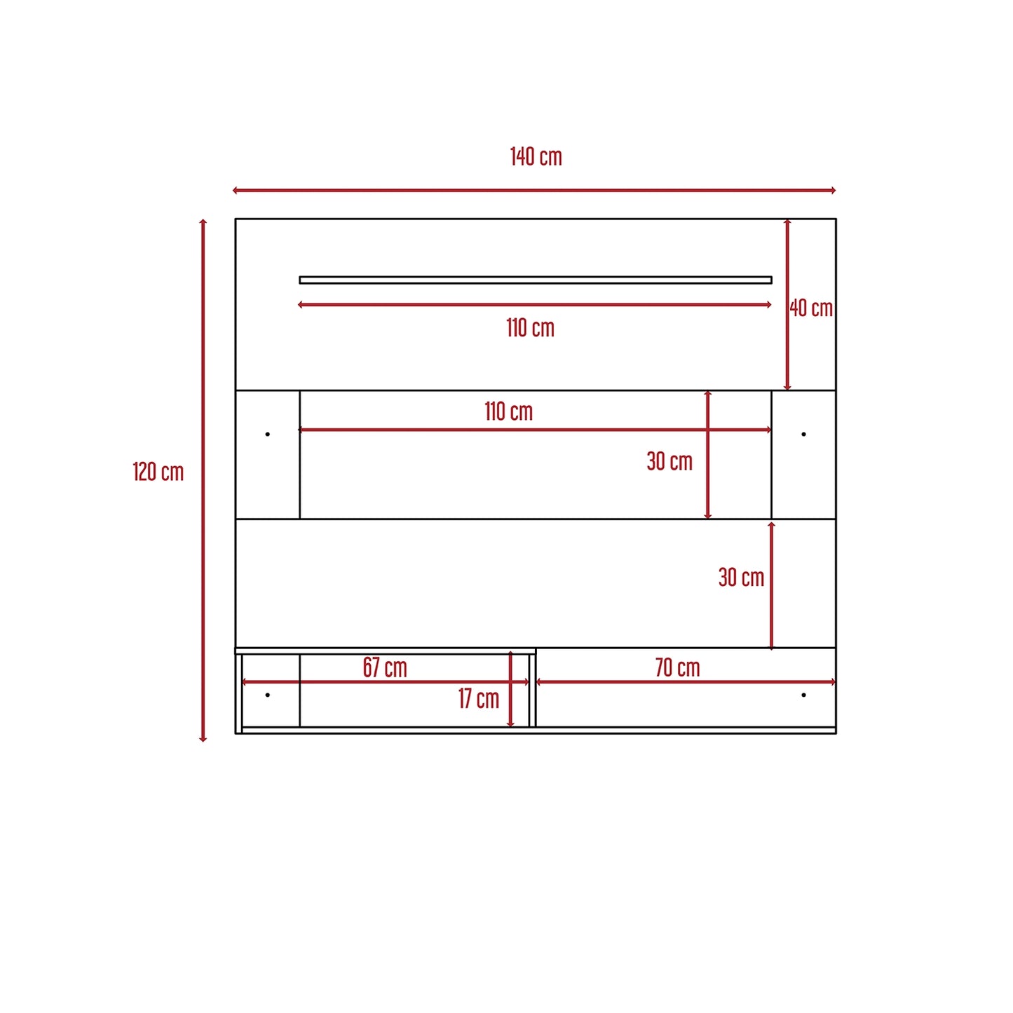 Panel Tv55 Beijing - Rovere / Blanco