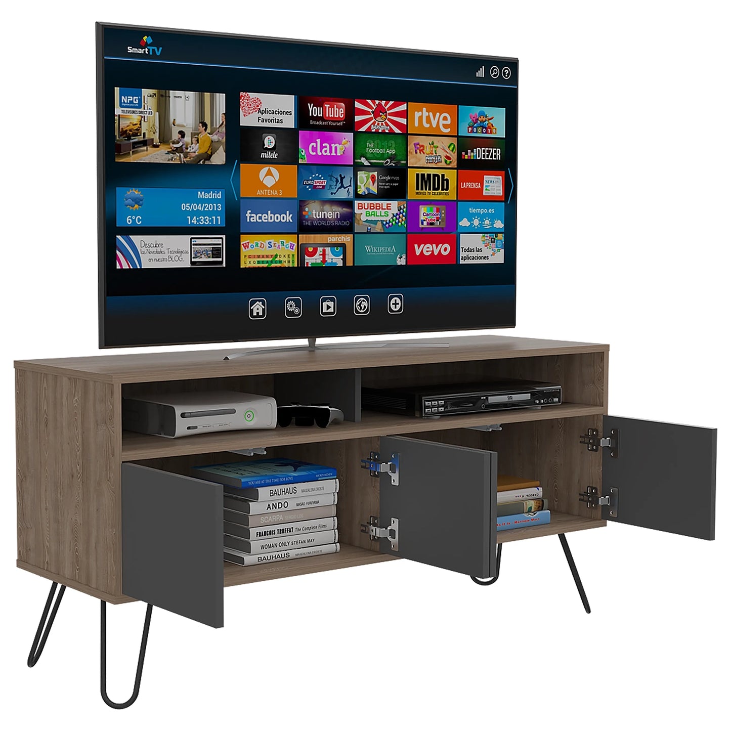 Rack Tv55 Vassel - Miel / Plomo