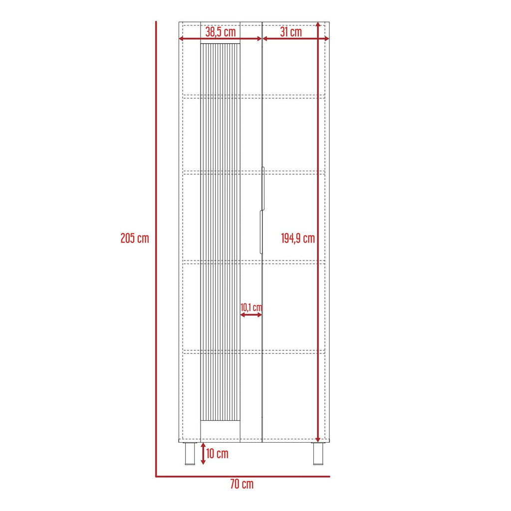 Mueble Alacena Fendi, Rovere y Blanco, de dos puertas batientes y varios entrepaños - vista 9