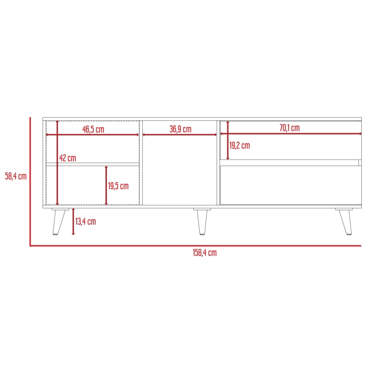 Rack TV Salem, Miel y Plomo, con capacidad para televisor de hasta 60 pulgadas - vista 8