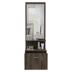 Velador Multifuncional Z,54, Coñac y Blanco, con cajón de amplio espacio y espejo incorporado - vista 6