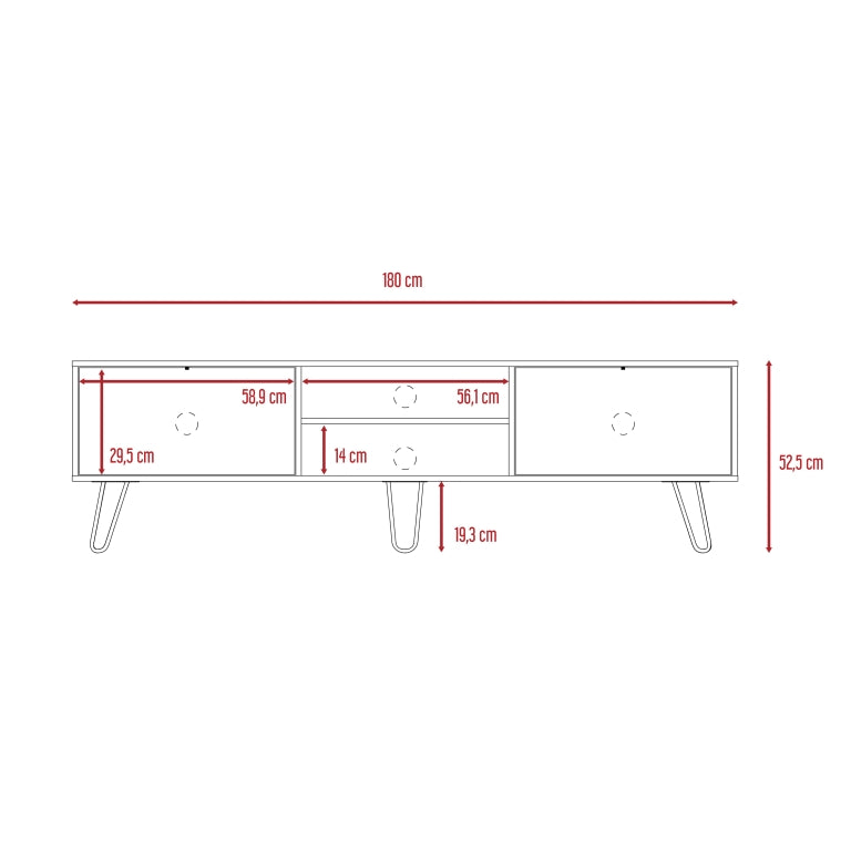 Rack Vassel, Habano y Blanco, para televisor de 80 pulgadas - vista 8