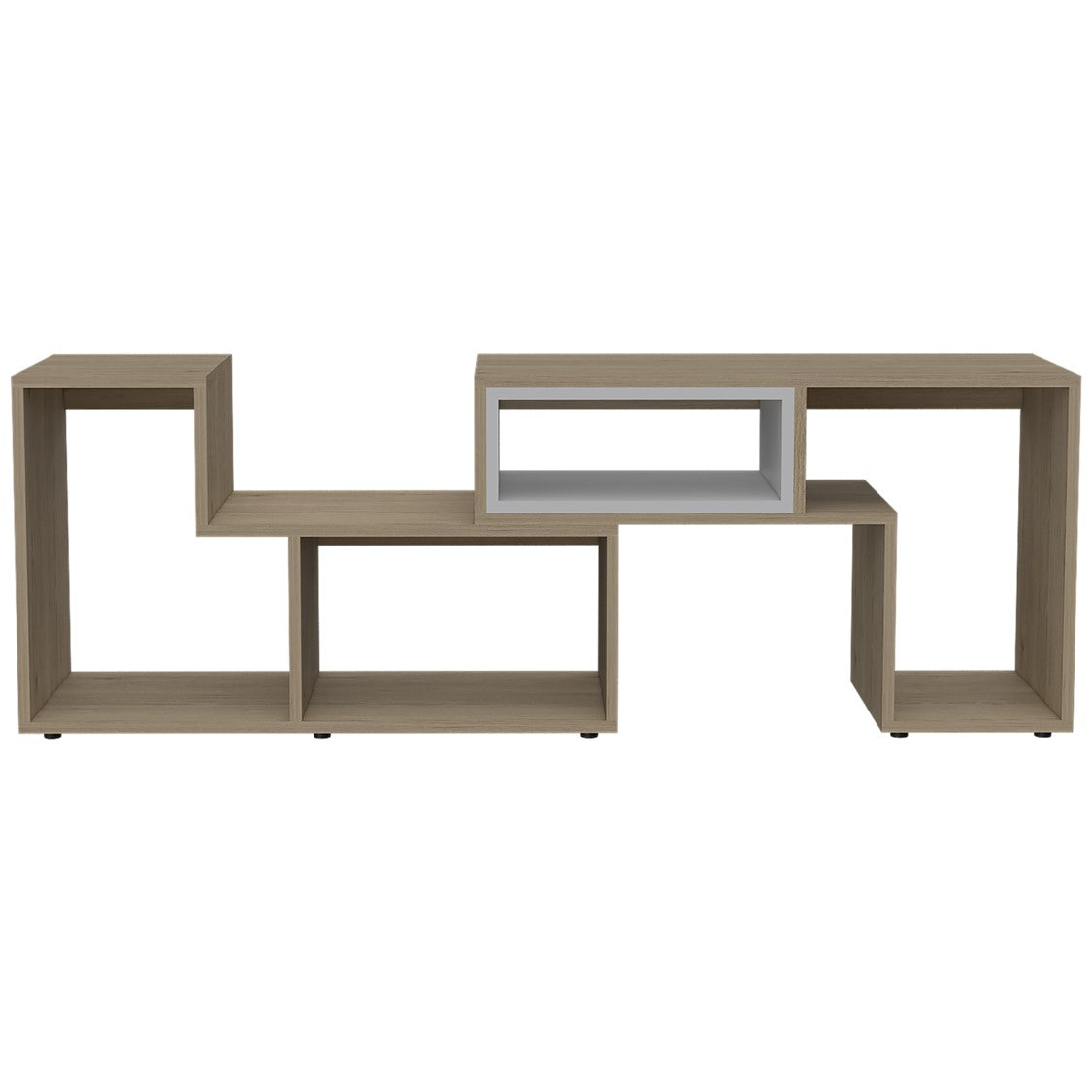 Rack Extensible Beijing, Rovere y Blanco, con capacidad para televisor de 40 pulgadas - vista 7