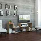 Rack Extensible Beijing, Rovere y Blanco, con capacidad para televisor de 40 pulgadas - vista 6