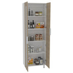 Mueble Alacena Fendi, Rovere y Blanco, de dos puertas batientes y varios entrepaños - vista 1